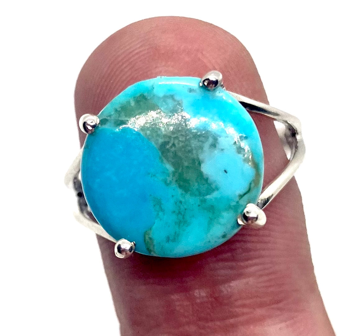 Natural Baby Blue Mohave Turquoise Sterling silver ring!