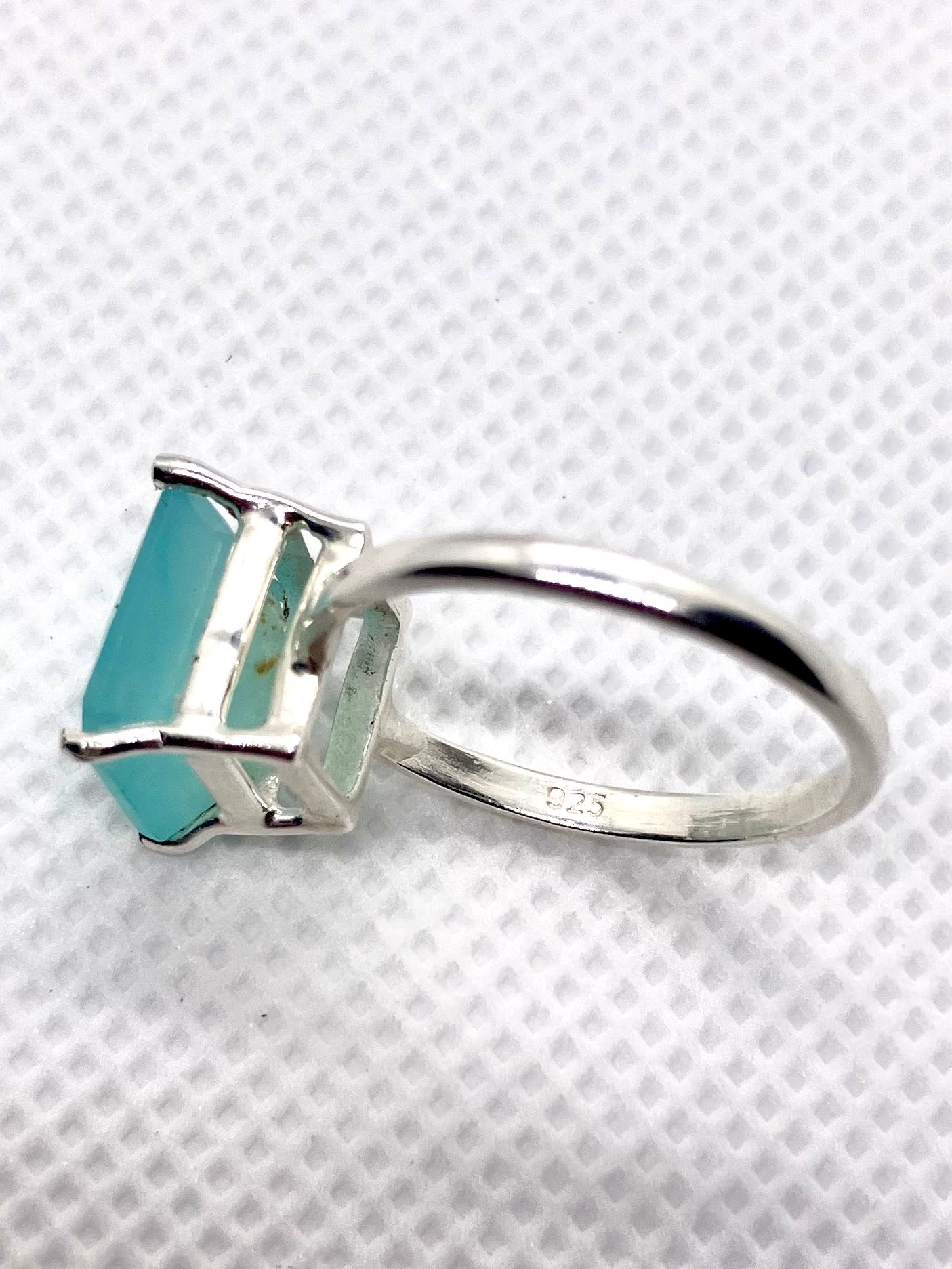 Sterling silver Teal Smithsonite solitaire Ring!!