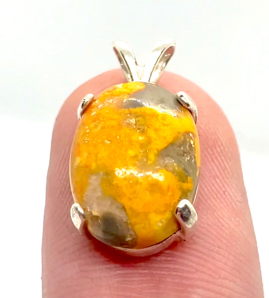 Natural Bumblebee Jasper Sterling silver Pendent!!