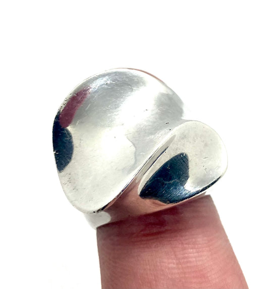 Vintage Sterling Silver Minimalist Abstract Artisan Ring! TAXCO!!