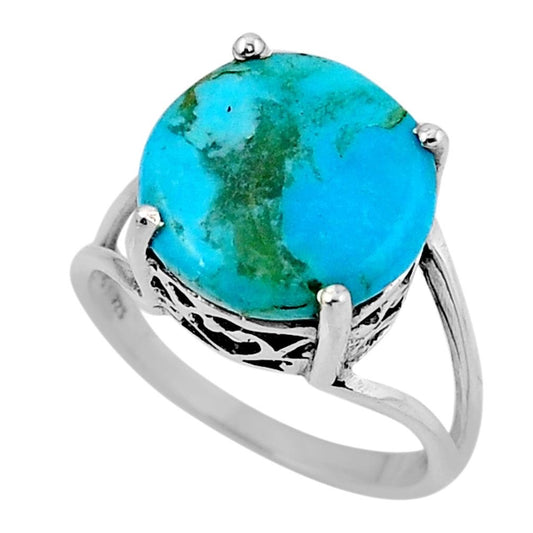 Natural Baby Blue Mohave Turquoise Sterling silver ring!